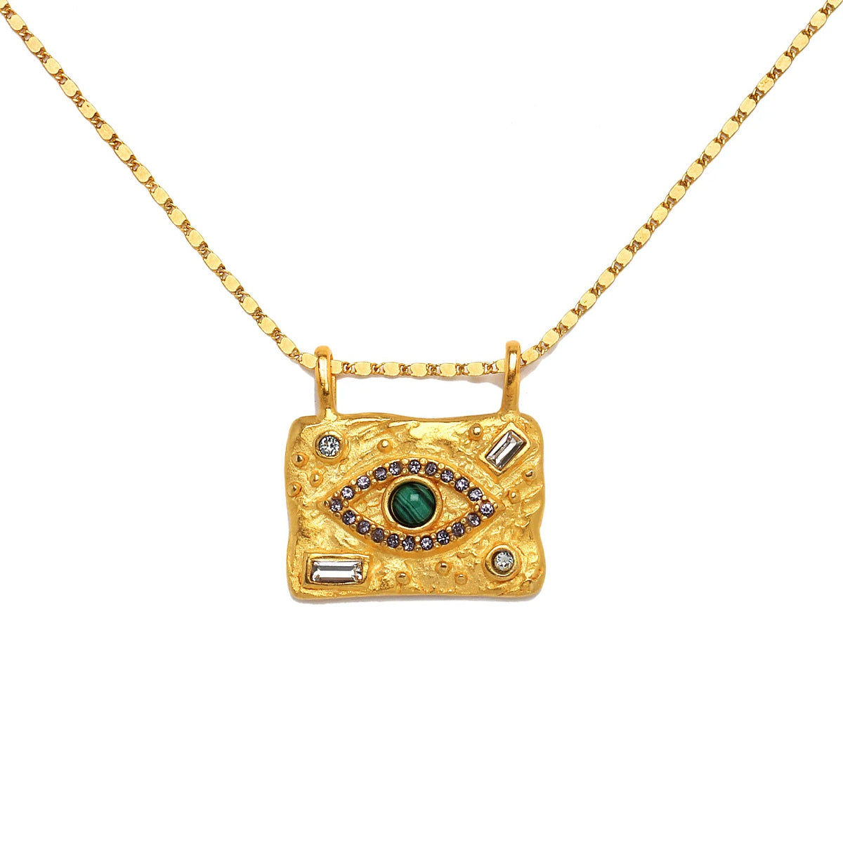 Venta al por mayor collar de suéter con colgante de amuleto de ojo de cobre